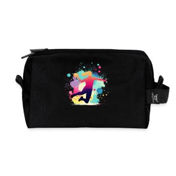 Handball Handballerin, bunt Handballspielerin - Recycelte Kulturtasche - Schwarz - Vorne