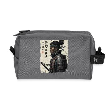 Afro American Samurai – African Roots Pride - Recycled Toiletry Zip Bag - anthracite - Front