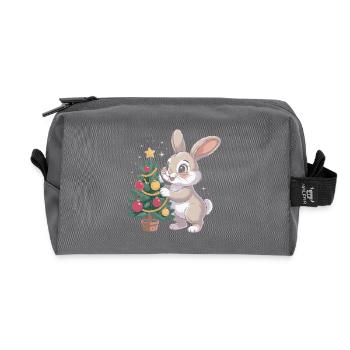 Le lapin de Pâques décore le sapin - Trousse de toilette en tissu recyclé - anthracite - Devant