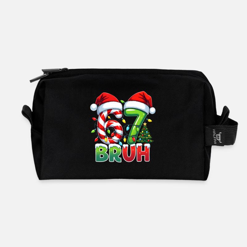 Bruh 67 Zuckerstangen Weihnachtsdesign - Recycelte Kulturtasche - Schwarz