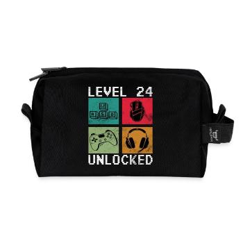 Level 24 Unlocked Pixel Gear - Recycelte Kulturtasche - Schwarz - Vorne