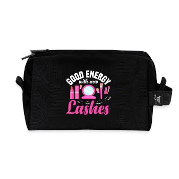  Lash Tech Supplies Eyelash Technician - Recycled Toiletry Zip Bag - black - Front
