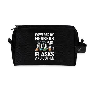 Alchemist Mind Engineer Heart Chemistry Motif - Recycled Toiletry Zip Bag - black - Front