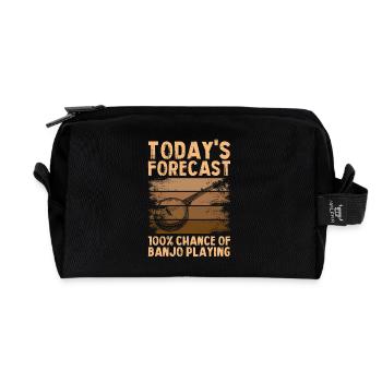 Today's forecast Country Bluegrass Banjo Player - Recycled Toiletry Zip Bag - black - Front