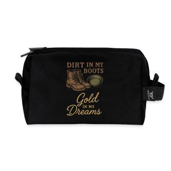 Goldwaschen Hobby Geschenk Creek Pan - Recycelte Kulturtasche - Schwarz - Vorne