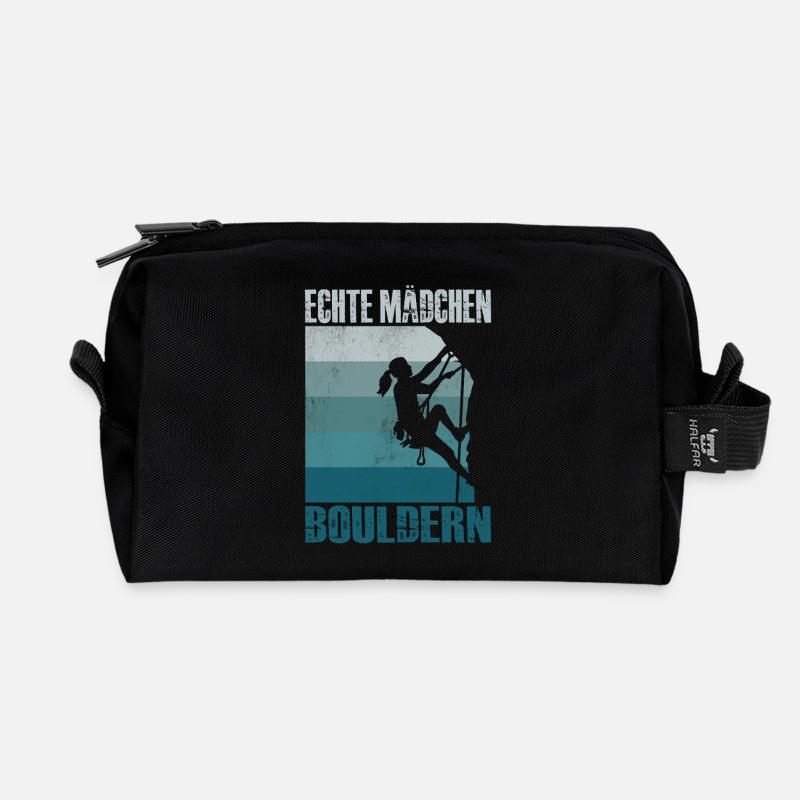 Bouldern Geschenke Klettern Kletterer Boulderer - Recycelte Kulturtasche - Schwarz
