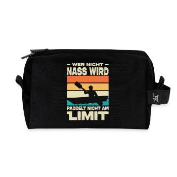 Kayaker Gifts Kayak Water Sports Outfits - Recycled Toiletry Zip Bag - black - Front
