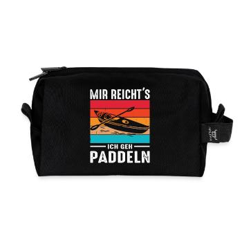Kayaker Gifts Kayak Water Sports Outfits - Recycled Toiletry Zip Bag - black - Front