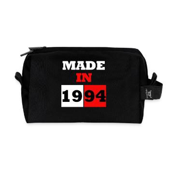 Made In 1994 Anniversary - Recycled Toiletry Zip Bag - black - Front
