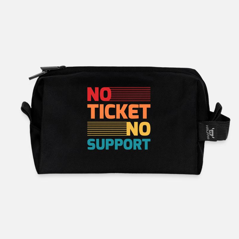 No Ticket No Support IT Hotline Administrator Nerd - Recycelte Kulturtasche - Schwarz