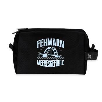 Ostsee Urlaub FEHMARN MEERESGEFÜHLE Lustiges - Recycelte Kulturtasche - Schwarz - Vorne