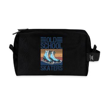 Old School Skaters Roller Skating Roller Derby - Recycled Toiletry Zip Bag - black - Front