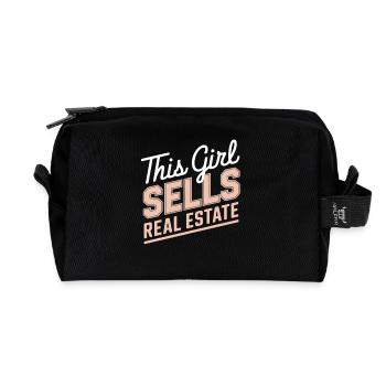 Cette fille vend de l’immobilier - Trousse de toilette en tissu recyclé - noir - Devant