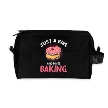 Juste une fille qui adore la pâtisserie - Trousse de toilette en tissu recyclé - noir - Devant