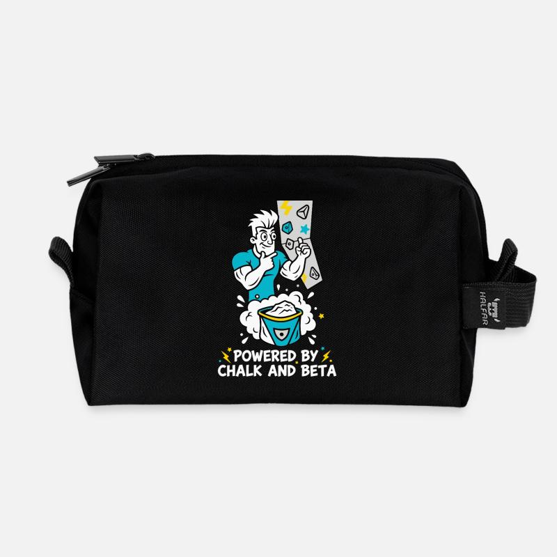 Angetrieben von Kreide- und Beta-Kletterspaß - Recycelte Kulturtasche - Schwarz