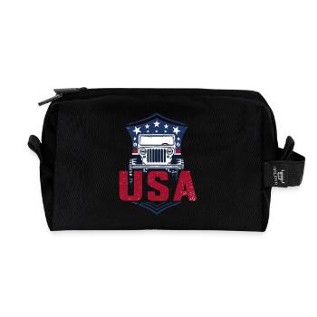 Willys Overland USA Offroad 4x4 - Recycled Toiletry Zip Bag - black - Front