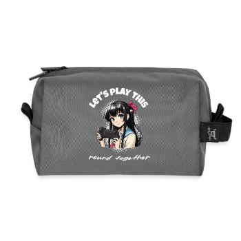 Lets Play Together - Gaming Design - Recycled Toiletry Zip Bag - anthracite - Front