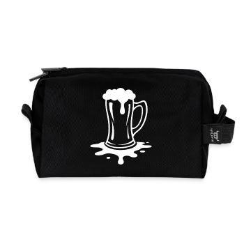 Überlaufender Bierkrug Schaum Party - Recycelte Kulturtasche - Schwarz - Vorne