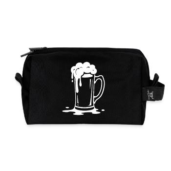 Überlaufender Bierkrug Schaum Party - Recycelte Kulturtasche - Schwarz - Vorne