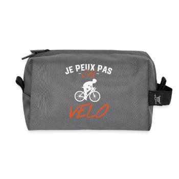 I can't I Bike - Recycled Toiletry Zip Bag - anthracite - Front