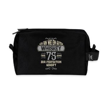 75. Geburtstag 75 Jahre alt Spruch Geschenk - Recycelte Kulturtasche - Schwarz - Vorne