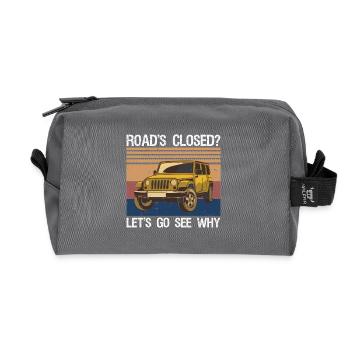 Offroad Racing Dad Off Roading Car - Recycled Toiletry Zip Bag - anthracite - Front