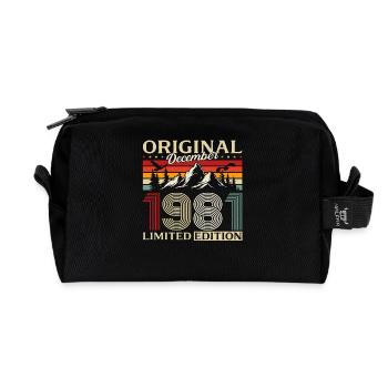 44. Geburtstag Original Dezember Jahrgang 1981 - Recycelte Kulturtasche - Schwarz - Vorne