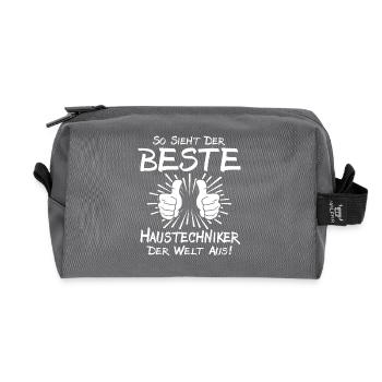Best in-house technician - Recycled Toiletry Zip Bag - anthracite - Front