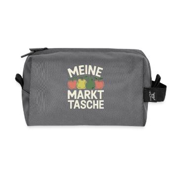 My Market Bag Fruit Market Motif Apples Pear - Recycled Toiletry Zip Bag - anthracite - Front