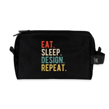 Eat Sleep Design Repiter Grafik Designer Spruch  - Recycelte Kulturtasche - Schwarz - Vorne