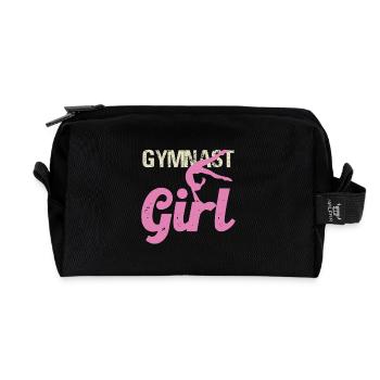 Gymnastin Girl Retro Pink - Recycelte Kulturtasche - Schwarz - Vorne