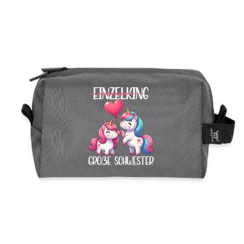 Grande sœur licorne amoureuse aînée - Trousse de toilette en tissu recyclé - anthracite - Devant