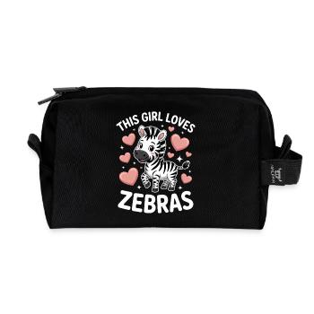 Zebra Spruch Lustiges Zebra Geschenk - Recycelte Kulturtasche - Schwarz - Vorne