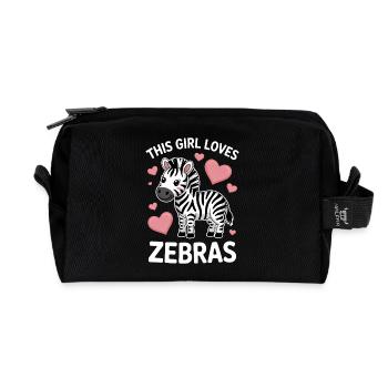 Zebra Spruch Lustiges Zebra Geschenk - Recycelte Kulturtasche - Schwarz - Vorne