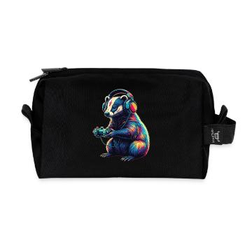 Dachs Gaming Tier Videospiele Lustiger Dachs - Recycelte Kulturtasche - Schwarz - Vorne