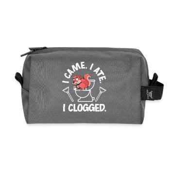 Toilet Clogging Master Funny - Recycled Toiletry Zip Bag - anthracite - Front
