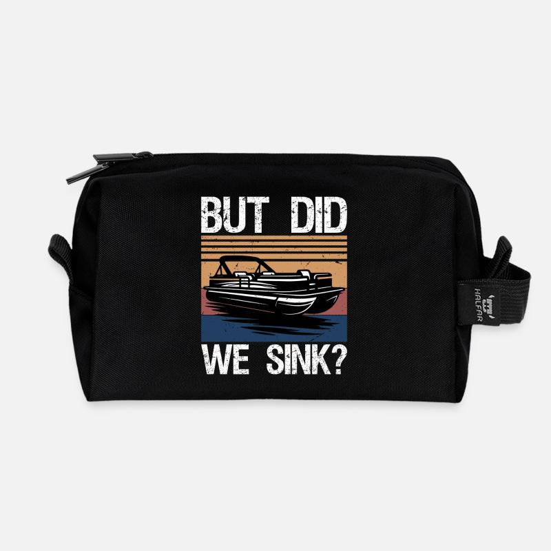 But Did We Sink Boating-Shirt Funny Pontoon Boat  - Recycelte Kulturtasche - Schwarz