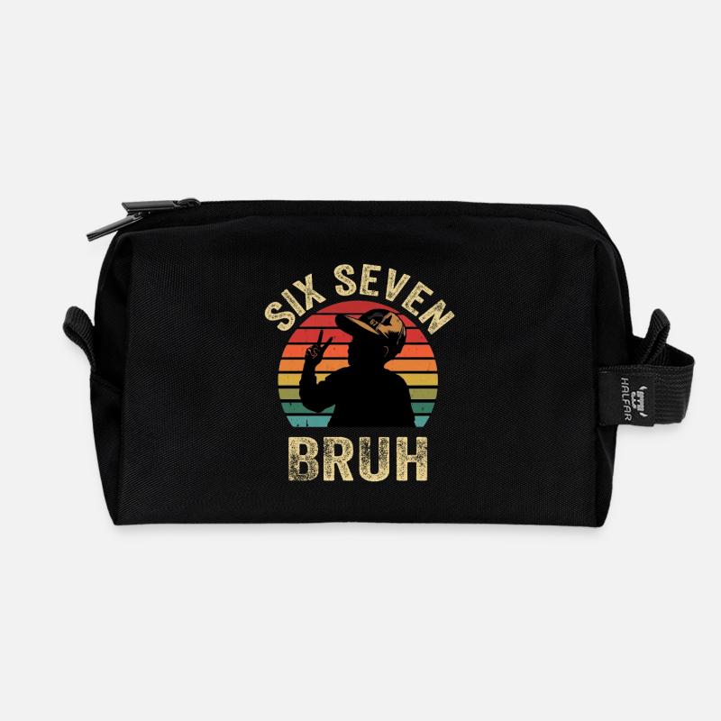 SechsSieben Bruh Retro Silhouette - Recycelte Kulturtasche - Schwarz