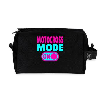 Motocross Mode ON – Dirt & Adrenalin - Recycelte Kulturtasche - Schwarz - Vorne
