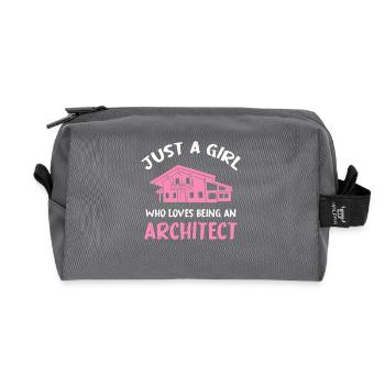 Just a Girl Architect - Recycelte Kulturtasche - Anthrazit - Vorne