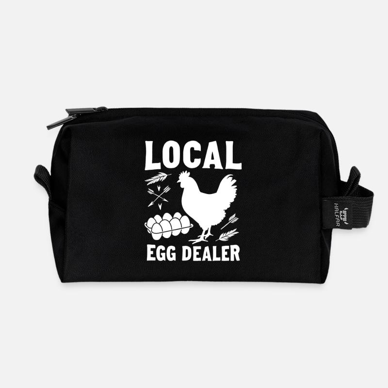 Lokal Eierdealer Illustration - Recycelte Kulturtasche - Schwarz