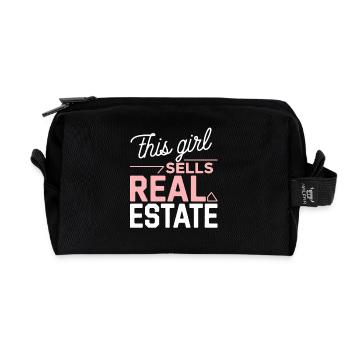Cette fille vend de l’immobilier - Trousse de toilette en tissu recyclé - noir - Devant