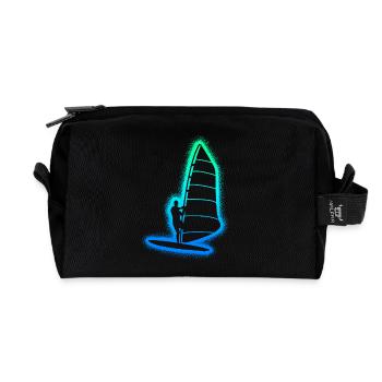 Windsurfen Windsurfer Kinder Herren Windsurf - Recycelte Kulturtasche - Schwarz - Vorne