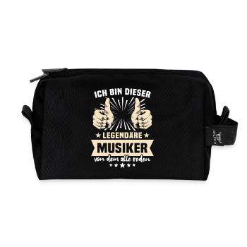 Musician Sayings - Recycled Toiletry Zip Bag - black - Front