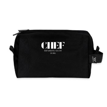 Chef Spruch Erfahrung macht ruhig - Recycelte Kulturtasche - Schwarz - Vorne