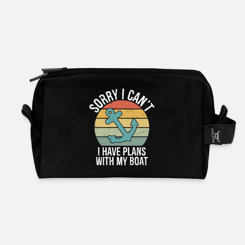 Sorry I Can't I Have Plans with My Boat Captain - Recycelte Kulturtasche - Schwarz