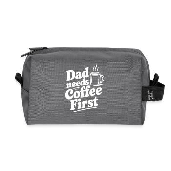 Dad Needs Coffee First - Recycled Toiletry Zip Bag - anthracite - Front