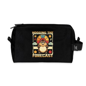 Groundhog Day Groundhog Hogging The Forecast - Recycled Toiletry Zip Bag - black - Front
