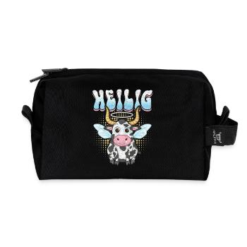 Heilige Kuh mit Halo und Flügeln - Recycelte Kulturtasche - Schwarz - Vorne