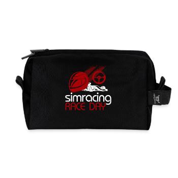 Sim Racing Race Day Logo - Recycelte Kulturtasche - Schwarz - Vorne